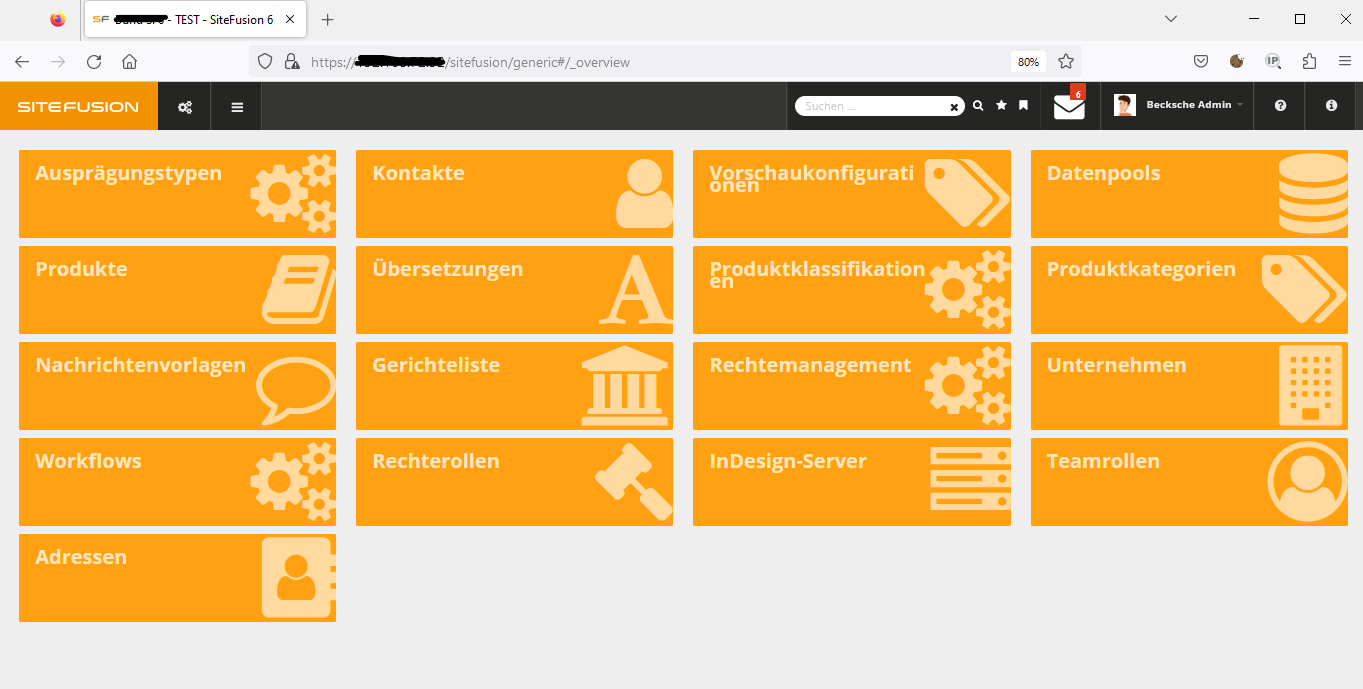Sitefusion Browseranwendung